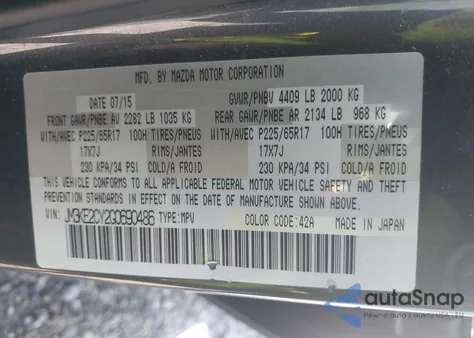 2016 Mazda Cx-5 Touring from USA, damaged, VIN JM3KE2CY2G0690486
